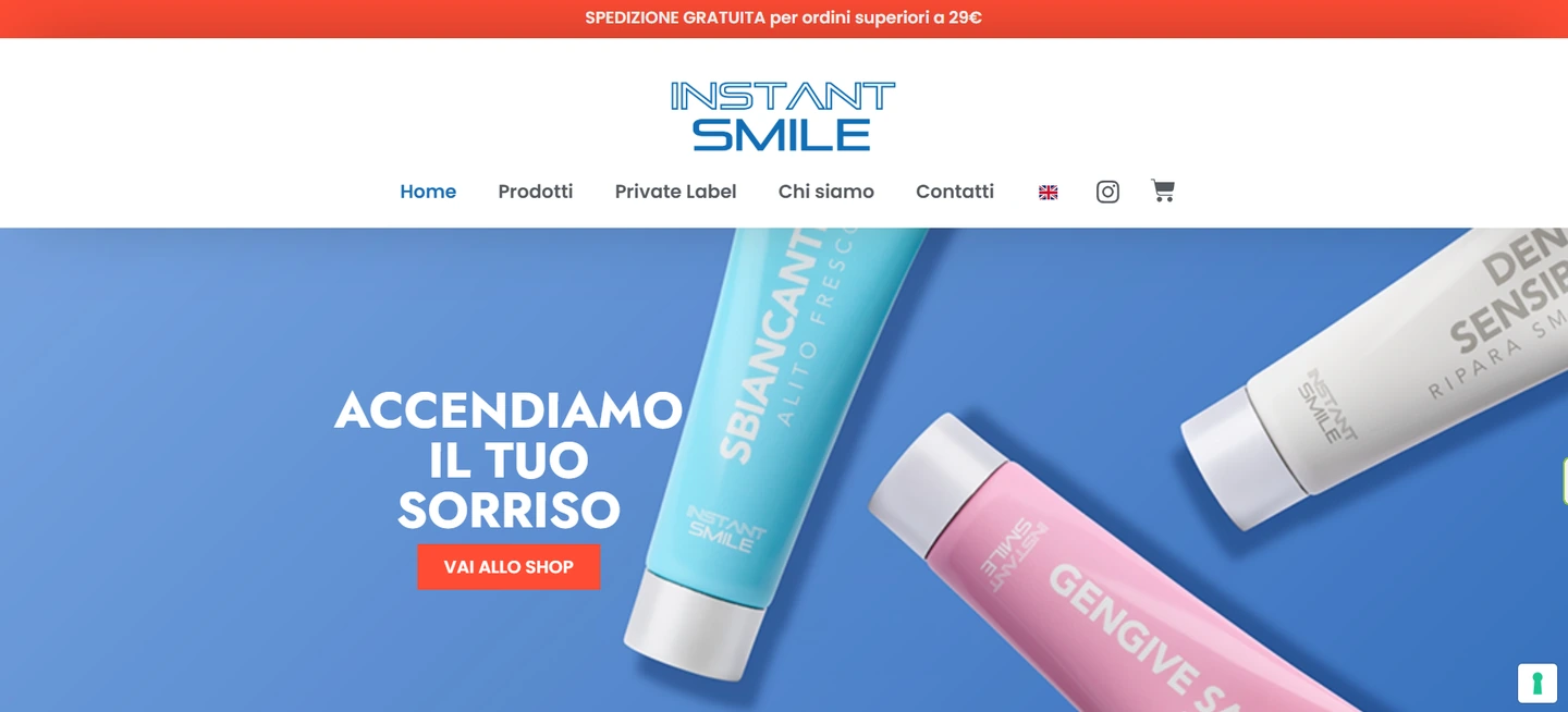 Sito web InSmile realizzato da Corsaro Digital — Web Design & E-commerce